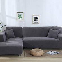 Zhongdalian Copridivano Elasticizzato Separato Chaise Longue - Fodera per Divano Separato a Forma di L È Necessario Acquistare 2 Pezzi (1 Posto: 90-140 cm, Grigio)