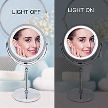 Specchio Specchi da Trucco 10x ingrandimento con specchi Cosmetici a LED Luminosi a Forma Rotonda Desktop Vanity Doppio Lato Specchi retroilluminati