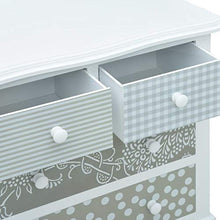 SKM Credenza con 4 Cassetti Bianca e Grigia 65,5x35x68 cm in MDF
