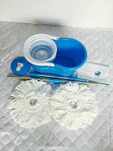 SSAYY Mop Mop A 360 Giri con Secchio E Doppie Testine Blu per Una Pulizia Rapida E Facile del Pavimento
