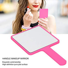 Specchio da trucco, 2 pz singolo lato maniglia specchio trucco salone di bellezza portatile palmare specchio cosmetico (L) rosa rosso