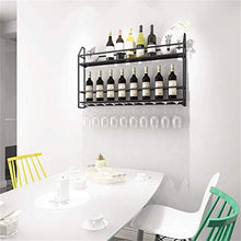 Leifeng Tower Classico Wallmounted Metallo, Ferro, Bottiglia di Vino Rack e Supporto di Vetro, 2 Livelli di Storage mensola della Parete della Decorazione Nera