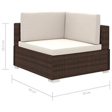 Tidyard Set 12 pz Divani Modulari Angolari da Giardino in Polyrattan Marrone con Cuscini,Set Divani da Esterno in Rattan,Divano Angoalre ad Angolo,Divano Modulare,Divano con Penisola,Poltrona e Divano