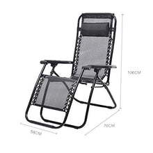 Sywlwxkq 2 Pezzi Lettini Prendisole Reclinabili Zero Gravity Patio Sedia a Sdraio Sedia da Giardino reclinabile Sedia Pieghevole per Esterni Sedia Portatile Prato Spiaggia Campeggio Nero
