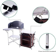 Tavolo Da Cottura Pieghevole, Stazione Di Cucina Portatile All'aperto Cucina in Alluminio Camping Con Organizzatore Di Stoccaggio, Tavolo Da Cucina Regolabile Per Barbecue, Picnic, Attività All'aperto