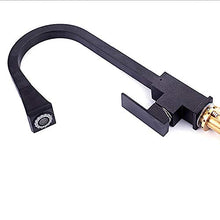 Rubinetto per Lavabo da Cucina, Miscelatore per Lavabo, Rubinetto da Cucina Monocomando in Ottone con Doccetta Spray, Girevole A 360 °, Finitura Nero Opaco A Sette Strati Premium