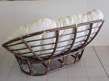 fantasie d oriente Poltrona PAPASAN Divano 2 POSTI Rattan Noce Dimensioni CM 170X105X87 H Vimini con Cuscino E Cinghie Salotto