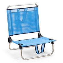 Solenny 50001072725250 8434826105250 - Sedia da spiaggia pieghevole, schienale basso, con tasca e manici, colore: blu