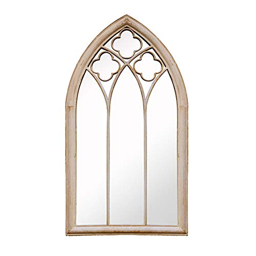 Specchio per bagno a parete Specchio per il trucco in stile minimalista europeo HD / design ad arco /specchio antiruggine rotondo da terra Specchio da corridoio in ferro battuto，hotel 112*61 cm-grig
