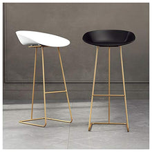 Set di 2Sgabelli da Bar Moderni Sedia Alta Cucina con Schienale di Ecopelle Gambe di Ferro Sgabelli Contemporanea Ferro Schienale Sedia Alta Sgabello Adatto Cucina Sedia d(Color:Bianco nero,Size:70cm)