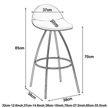 GYPPG Sedie Sgabello da Bar con Schienale, sedie per Bar, ristoranti, caffè, casa, Cucina, Sala da Pranzo, Sedile in Ecopelle, Gambe in Metallo Nero, Altezza Seduta 70 cm (27,5 Pollici),
