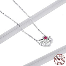 Baoxiaohed Collana in Argento Sterling, Parole di Impronta Collana S925 Argento Amore Cuore Angelo, Adatto per La Festa della Mamma, Regali di Anniversario E Regali di Compleanno