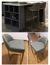 MYAOU Sgabelli da Bar industriali Sgabello da bancone Casual con poggiapiedi in Metallo e Base Sedie da Cucina in Pelle PU Grigia per caffè Lounge Stile retrò