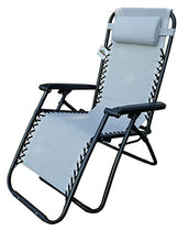 GARDENIA Relax Greek Sdraio Reclinabile Pieghevole Zero Gravity, Grigio Chiaro, 90x66x110 cm