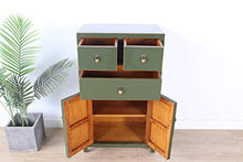 Yajutang credenza cassettiera cinese 3 cassetti 2 ante verde oliva