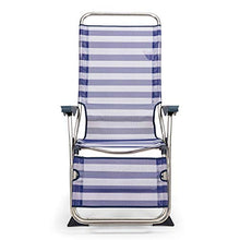 SOLENNY 50001072735212 – Sdraio regolabile da giardino, Relax, 5 posizioni, con schienale anatomico, blu e bianco