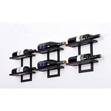 Supporto per calici appesi Porta Bottiglie parete Metall Black per 2-6 bottiglie Portabottiglie Scaffale Vino Espositore Decorazioni da parete per bar / cucina / mobile Mensola per decorazione a sof