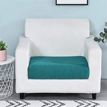 CENPENYA Copriseduta Divano Elasticizzato Coprisedile per Divano Super Morbido Copri Cuscino per Divano Jacquard Spandex Tessuto con Fondo Elastico Fodera per Cuscino (Blu Pietra Blu,1Seater Plus) - Arredi Casa