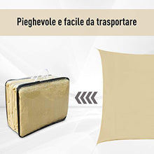 Outsunny Tenda Parasole Quadrata per Esterni in HDPE Impermeabile Traspirante, Protezione Raggi UV 95%, 360x360 cm