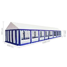 vidaXL Gazebo da Giardino Bersò Padiglione Tendone Tenda Pergola Pergolato Chiosco Arredo Esterno Giardino d'inverno in PVC Blu e Bianco