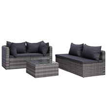 vidaXL Set Divani da Giardino 5pz con Cuscini Funzionale Impermeabile Facile da Pulire Modulare Resistente Rustico Sofà Divanetti in Polyrattan Grigio