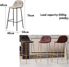 Yxsd Bar Stool con Schienale contemporanea Sgabello Sedie Gambe Sgabelli Metallo Moderno contatore Chair Bar Bistro Cucina Sala Imbottite schienali e sedili Laterali for Café sgabelli Alti