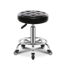 Rotondo Rotolamento Sgabello Pu Altezza Altezza Regolazione Moderna Industrial Metal Stile Swivel Spa Salon Tatuaggio Lavoro Massaggio Sgabelli Piccoli (Bianco Nero)
