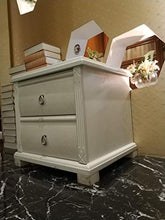 FAPROL Comodino Avorio per Camerette Comodini in Legno con Cassetti Comodina con Maniglia Ad Anello Armadietti Portaoggetti