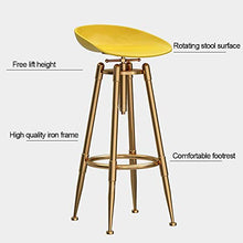 HXSM Sgabelli Alta Industrial Sgabello da Bar Girevole Sedie da Cucina in Metallo Altezza Regolabile Sgabello da Lavoro con Poggiapiedi Moderni Gambe in Metallo Nero/Oro