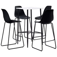 Tidyard Set 5 pz da Bar, Set Tavolino Bar, Set di Mobili per Cucina, Set di Mobili da Balcone, Set Tavolo e 4 Sedie da Bar Alti, in Plastica Nero
