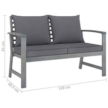 SKM Set Divani da Giardino 5 pz con Cuscini in Legno Acacia Grigio (50.8kg)