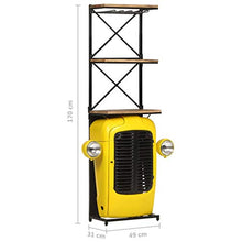 vidaXL Cantinetta Vini a Trattore Giallo 49x31x170cm Massello di Mango