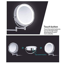 Specchio Specchio Luminoso Parete HD Specchio da Toilette Pieghevole telescopica Portatile Bagno Lente d'Ingrandimento, Specchio da Trucco Ingrandire