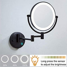 ZJBB Specchio Trucco da Parete Estensibile, 360°Girevole Specchio Ingranditore 10x, Specchio da Bagno con Luce a LED USB Ricaricabile, Specchio da Barba per Salone di Bellezza e Hotel