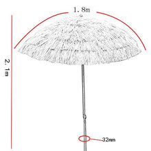 Hula Paglia Sintetica Ombrello 6ft Colore Naturale Stile Hawaiano Ombrello del Giardino della Spiaggia del Patio della Piscina Regolazione Inclinazione, con manovella da 32 mm in Ferro CMXZ