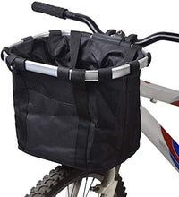 LIYT Carrello Spesa Bike, Folding Bike Carro Davanti Rimovibile Bike Pet Carrello Pet Dog Cat Coniglio Carrier Camping Borsa,Nero