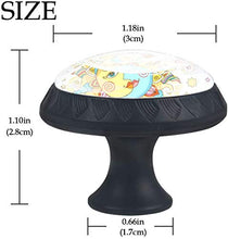 Stilizzato sole indiano luna giallo blu Pomelli per Porta Set di 4 Pomelli per Mobili Manopole per Cassetti Cucina Armadio Vetro