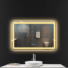 ESGT Specchio da Bagno retroilluminato a LED con antiappannamento Touch dimmerabile 60x80 cm [Classe di efficienza energetica A ++]