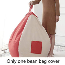 RIYIFER Copertura per Poltrona A Sacco, Fodera Copri Bean Bag Materiale di Cotone Fine Bean Bag Cover per Camera da Letto, Soggiorno, Giardino,Rosso,75x95cm