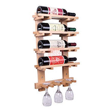 PZW Cremagliera Del Vino Semplice e Creativa Portabottiglie in Legno Massello Stile Semplice Appeso a Parete Portabottiglie per Vino Decorazione Bar Caffetteria