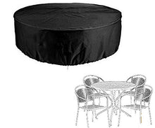 HSBAIS Tondo Copertura per Mobili da Giardino, 2 210D} Copertura Tavolo Giardino Esterno Impermeabile Antivento per Giardino Mobili Tabella per Tavolo e Sedie da Esterni,Black_120x75CM