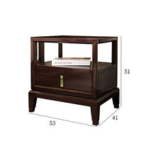 Comodino Cinese Tabella di Legno Comodino Comodino Camera da Letto con cassetto Comodino con Open Storage Shelf Arredamento Moderno (Colore : Marrone, Dimensione : 53X41X51CM)