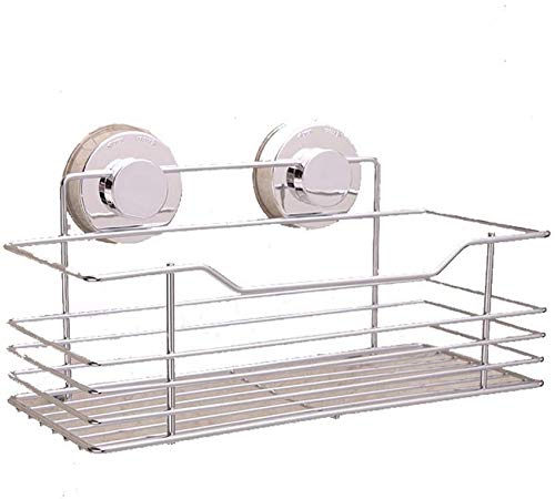 UWY Forte Ventosa mensola del Bagno Appeso Doccia Caddy Organizer Basket No Foratura Supporto Argento Staffa di stoccaggio a Parete Vasca da Bagno Accessori antiruggine