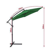 Kingsleeve Ombrellone a Braccio Ø330cm manovella Idrorepellente Alluminio Parasole Giardino Verde