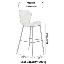 LWW Sgabelli, con il cuoio grigio scuro Faux sedia contatore da pranzo per la cucina Pub Café Gambe alta metallo nero imbottito Sgabelli moderna della base di stile sede di benna,Seatheight75cm