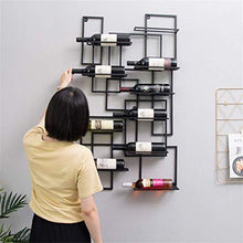 FFYN Portabottiglie da Vino a Parete da 108 cm, Organizer per portabottiglie da Vino in Ferro Metallico, può Contenere 10 Bottiglie, Nero