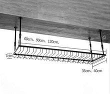 DJSMjbj soffitto rosso vino tazza titolare bar appeso alto vetro titolare casa capovolto in ferro battuto uva stoccaggio (colore : A, dimensioni: 120 * 40cm)