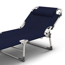 LLSS Lettino Prendisole in Metallo, Lettino Pieghevole, 194 * 68 * 78 cm, 150 kg Max. Carico statico, Resistente alla ruggine, con Set di Cuscini Blu Scuro, sedie reclinabili