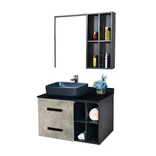 Set di Mobiletti Specchio e Lavabo Mobile da Bagno in Legno Multistrato per Il Bagno con Mobile da Bagno per Mobile da Bagno (Color : Black, Size : 50x80x55cm)