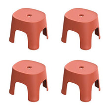 Sgabello x4, sgabello basso in plastica spessa, poggiapiedi (adulto e bambino), resistente all'usura, adatto per cucina, bagno, esterno, con tappetino antiscivolo/rosso / 26x23x24cm